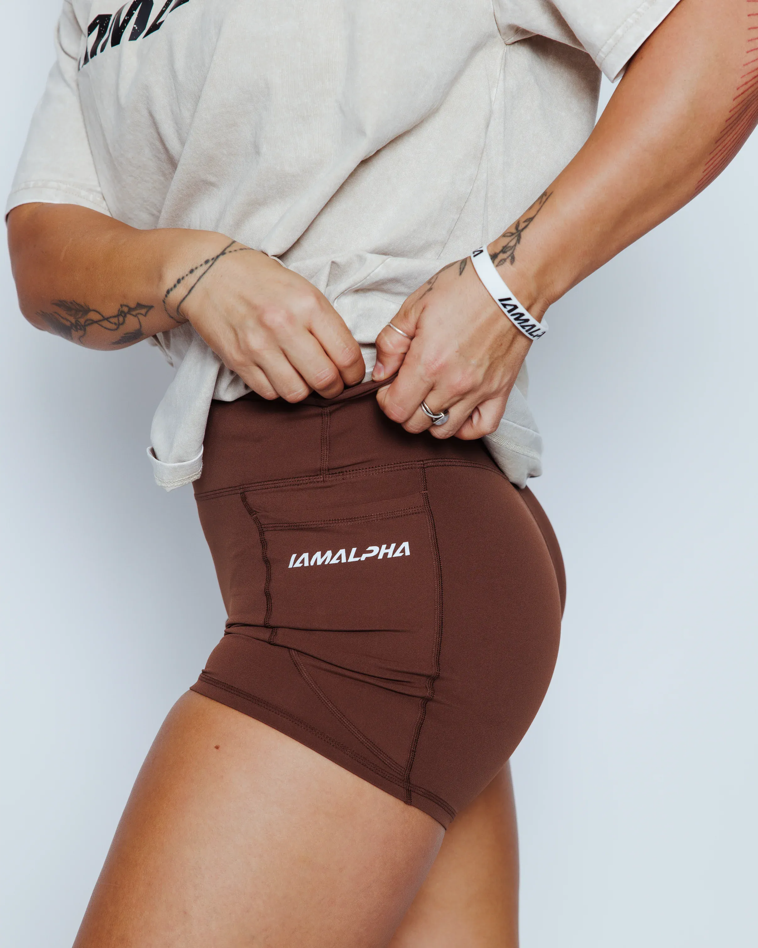 Women's High-Waisted Shorts with Pockets