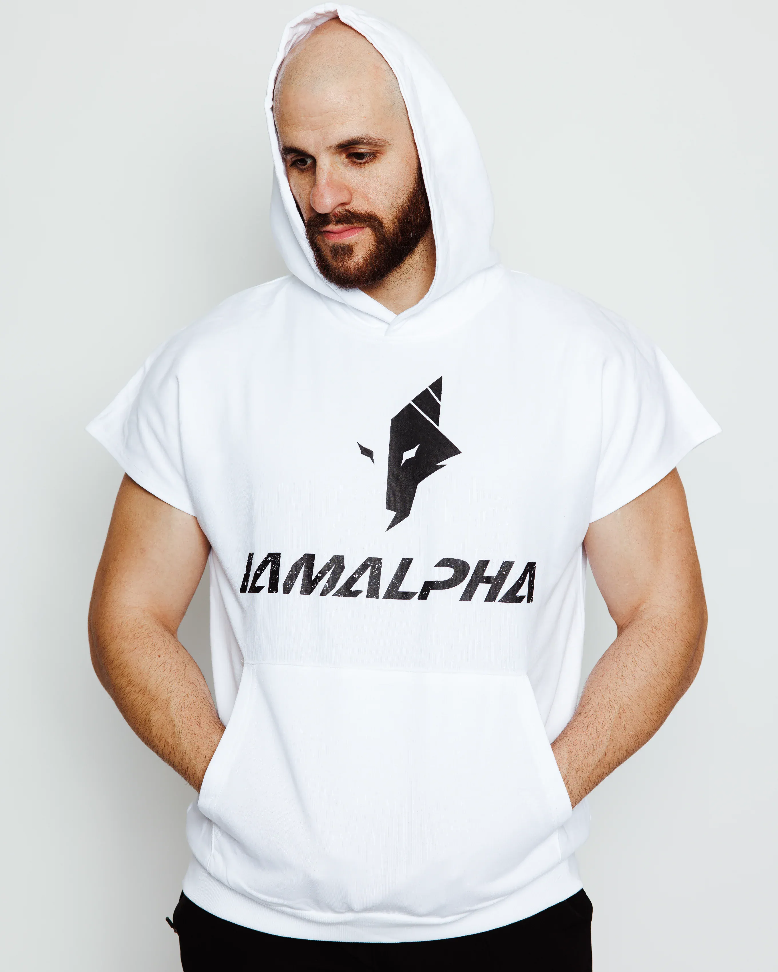 Men's Sleeveless Hoodie Streetwear Pullover-3