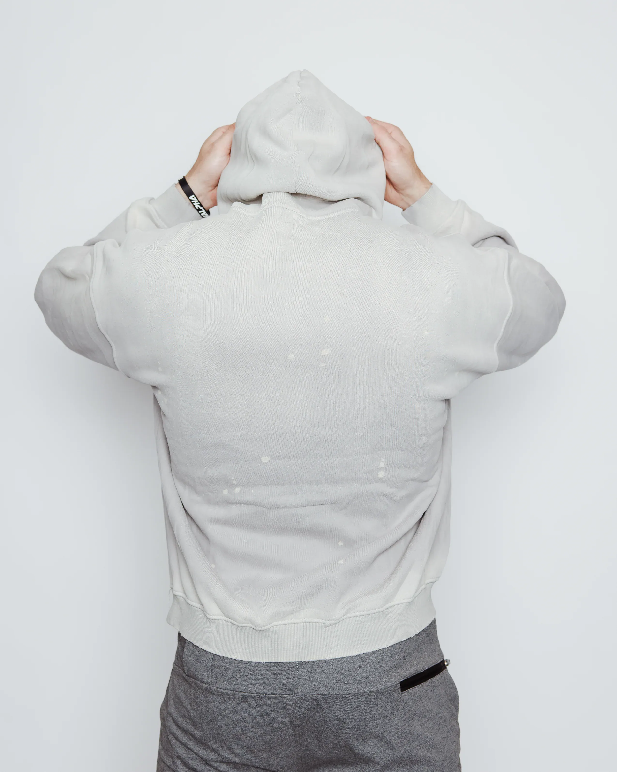 Men's Distressed Washed Hoodie