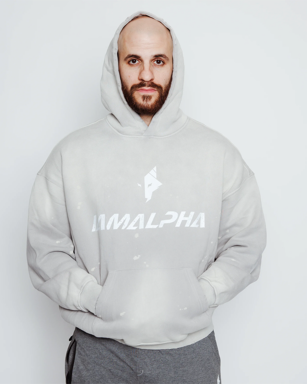 Men's Distressed Washed Hoodie