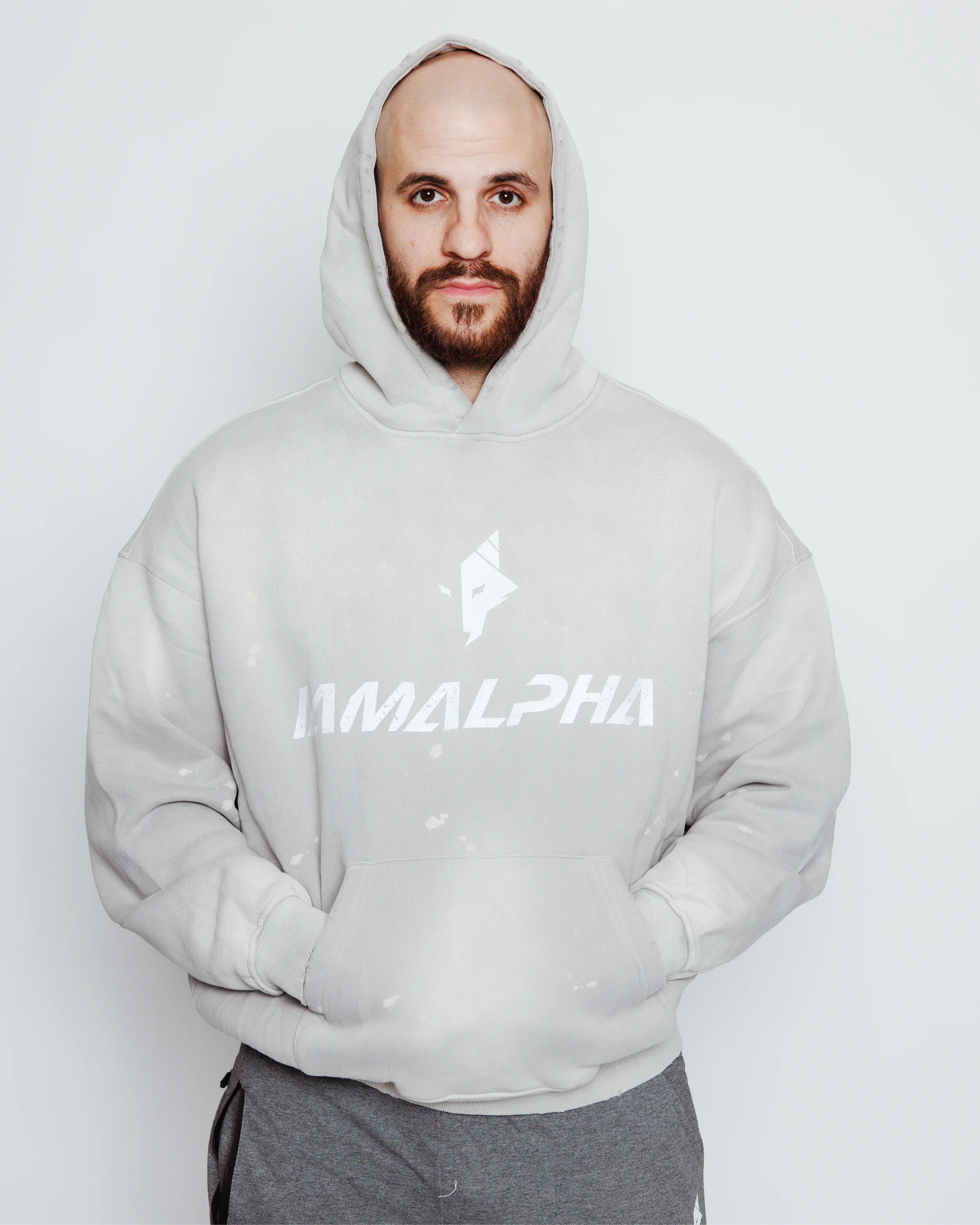 Men's Distressed Washed Hoodie