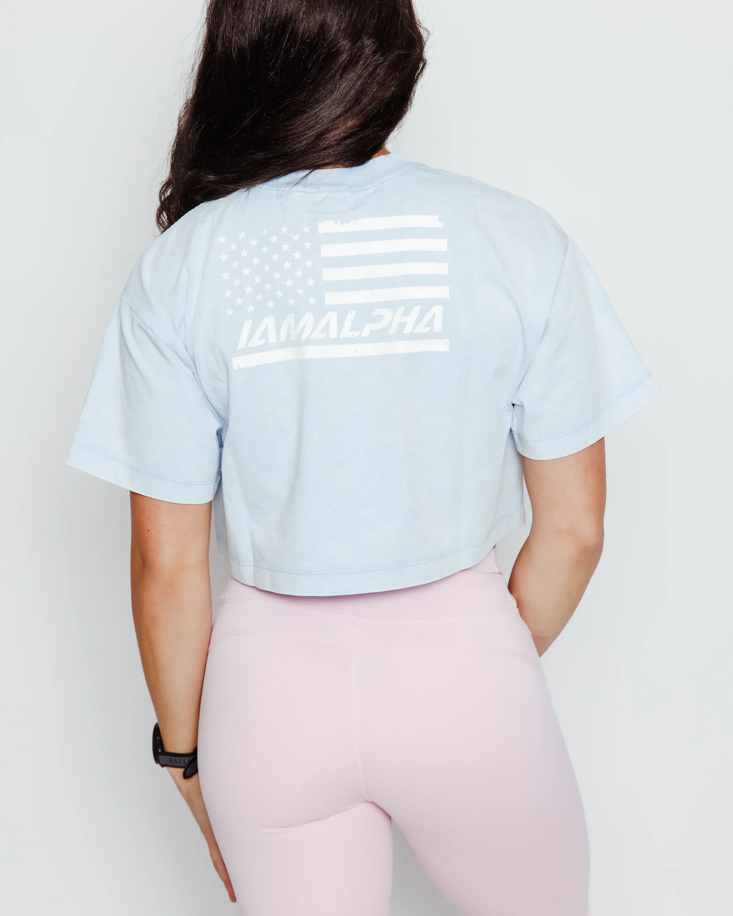 Women's Acid Wash Crop Top Tee-2