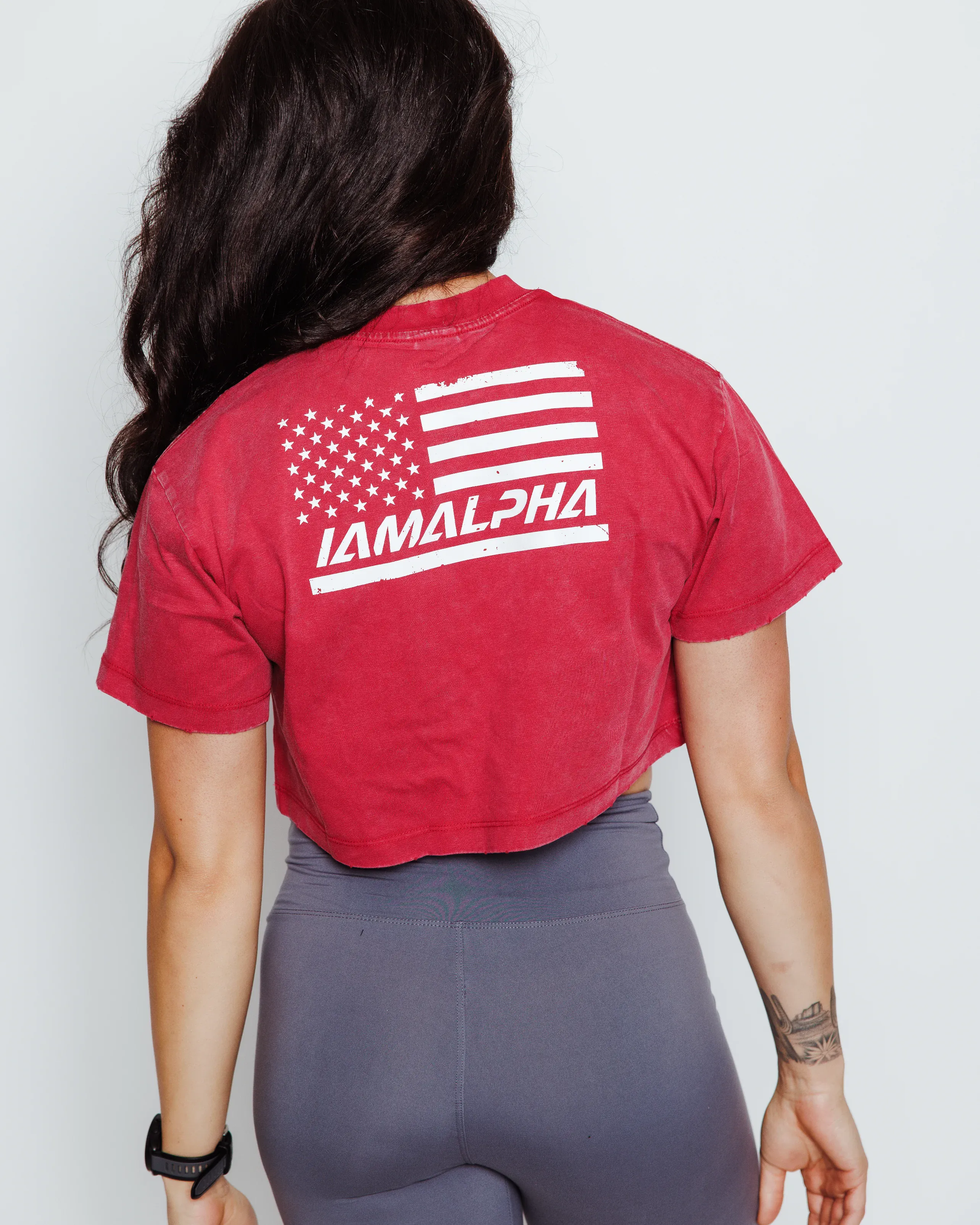 Women's Acid Wash Crop Top Tee-6