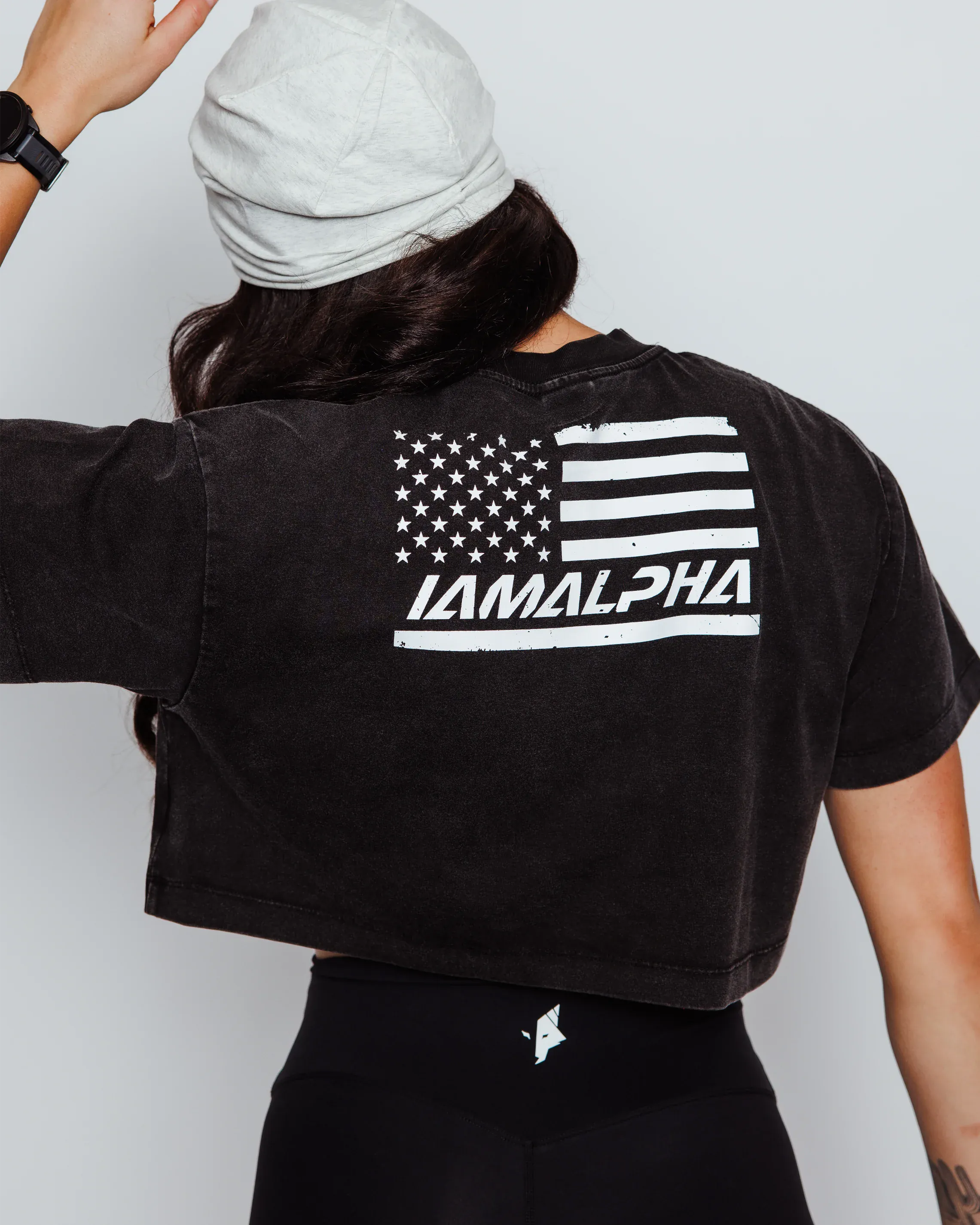 Women's Acid Wash Crop Top Tee-4