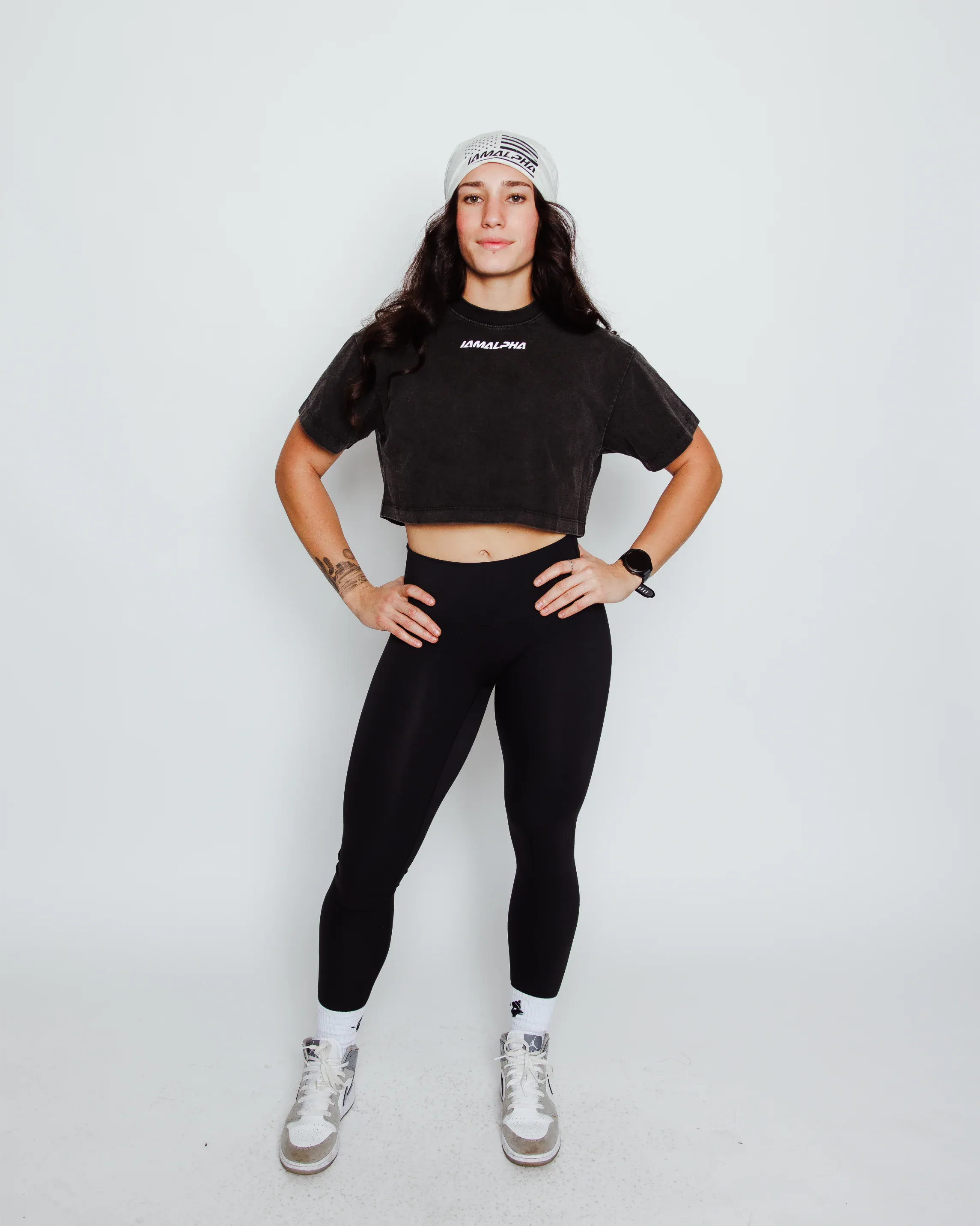 Women's Acid Wash Crop Top Tee-3