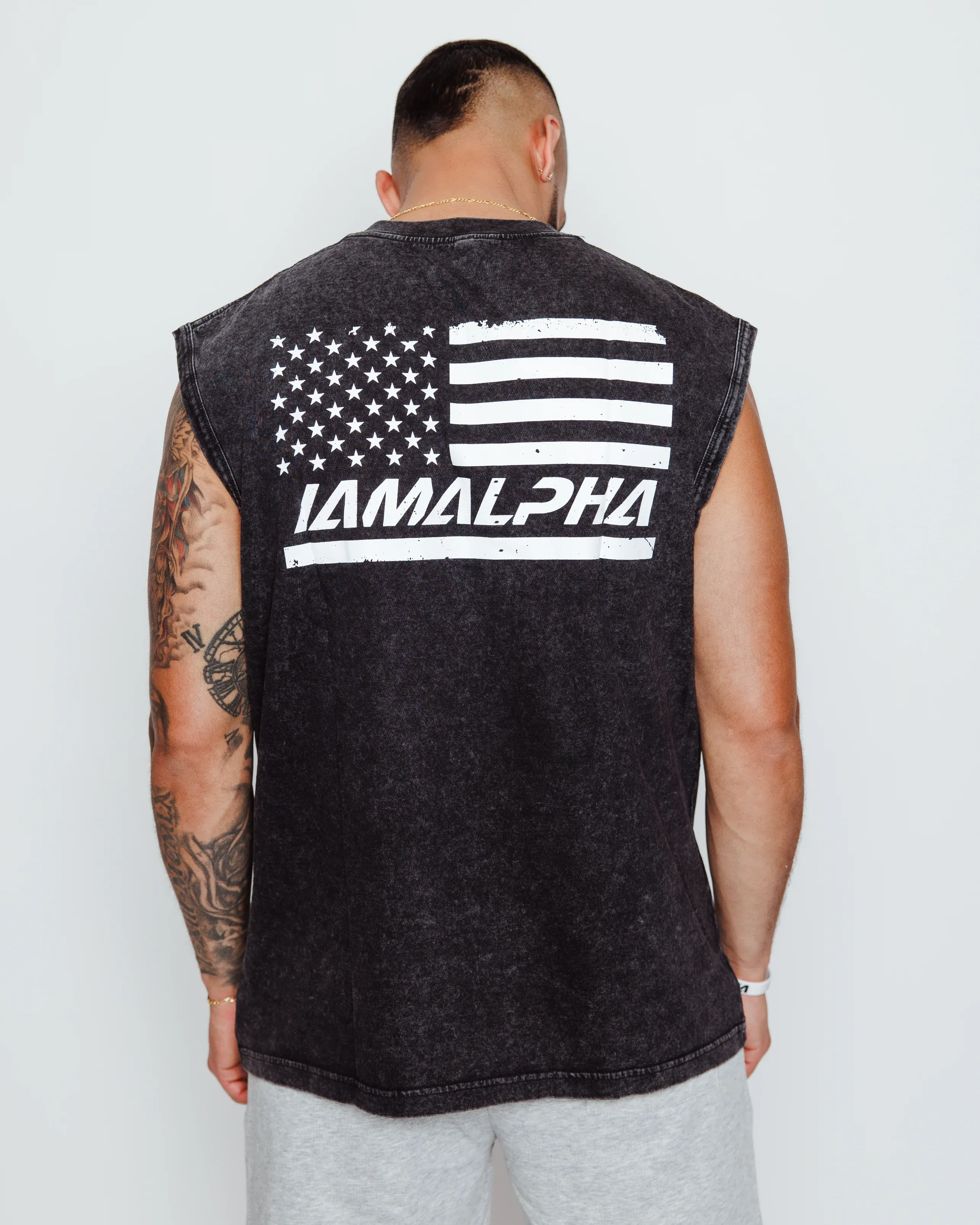 Men's Acid Wash Sleeveless Tee-2