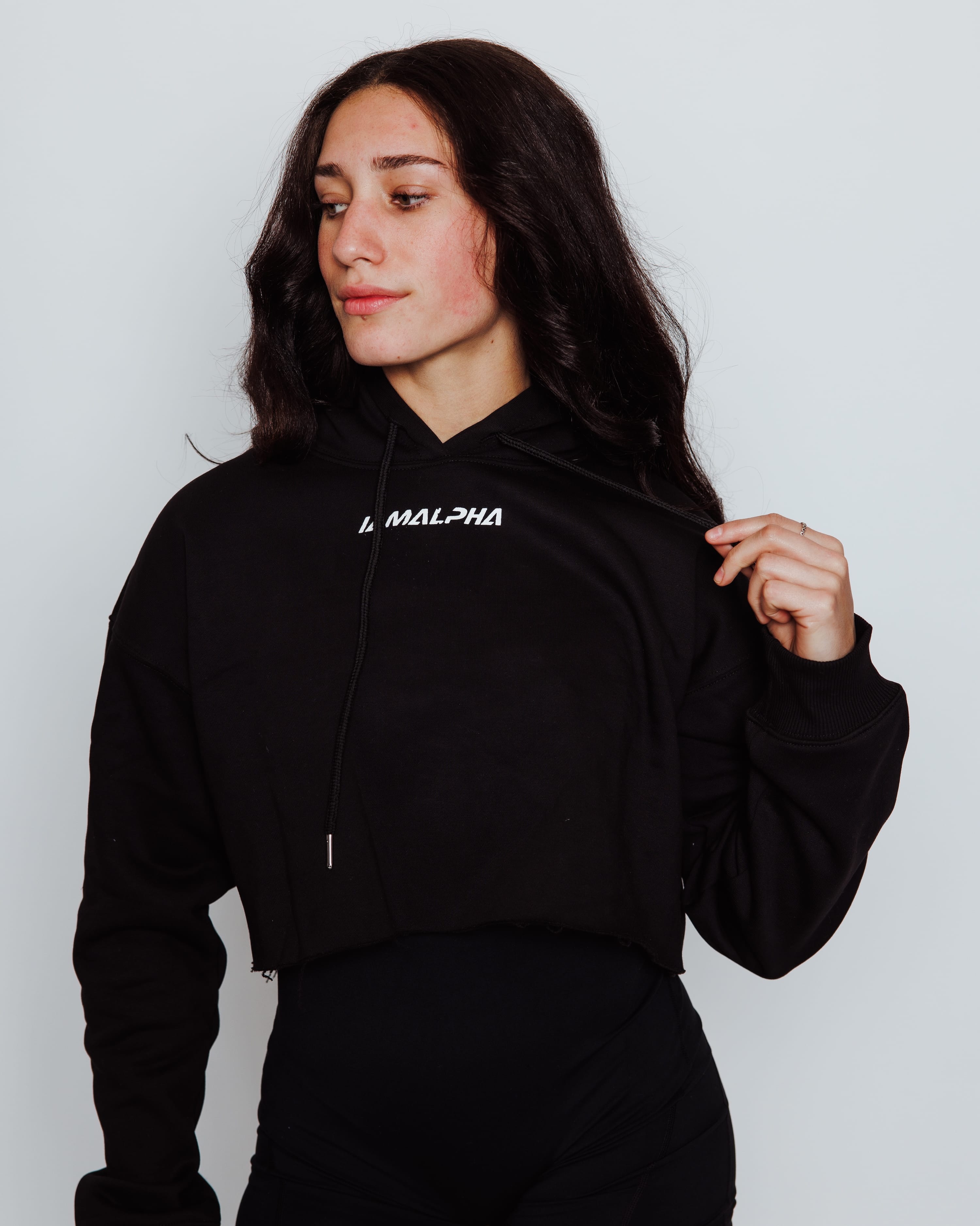 Women’s Relaxed-Fit Crop Hoodie Sweater-3