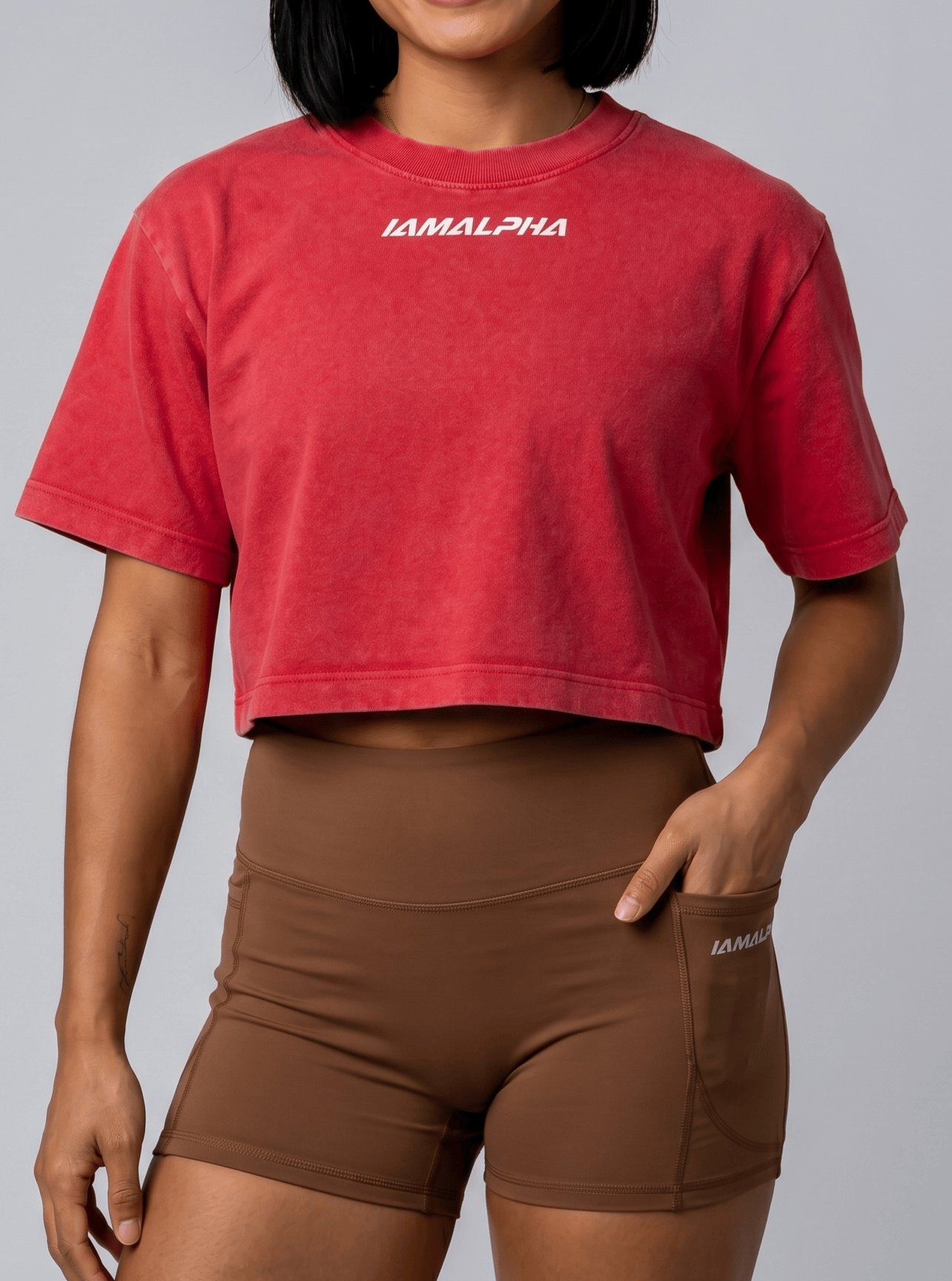 Women’s High-Waisted Squat-Proof Shorts with Pockets-2