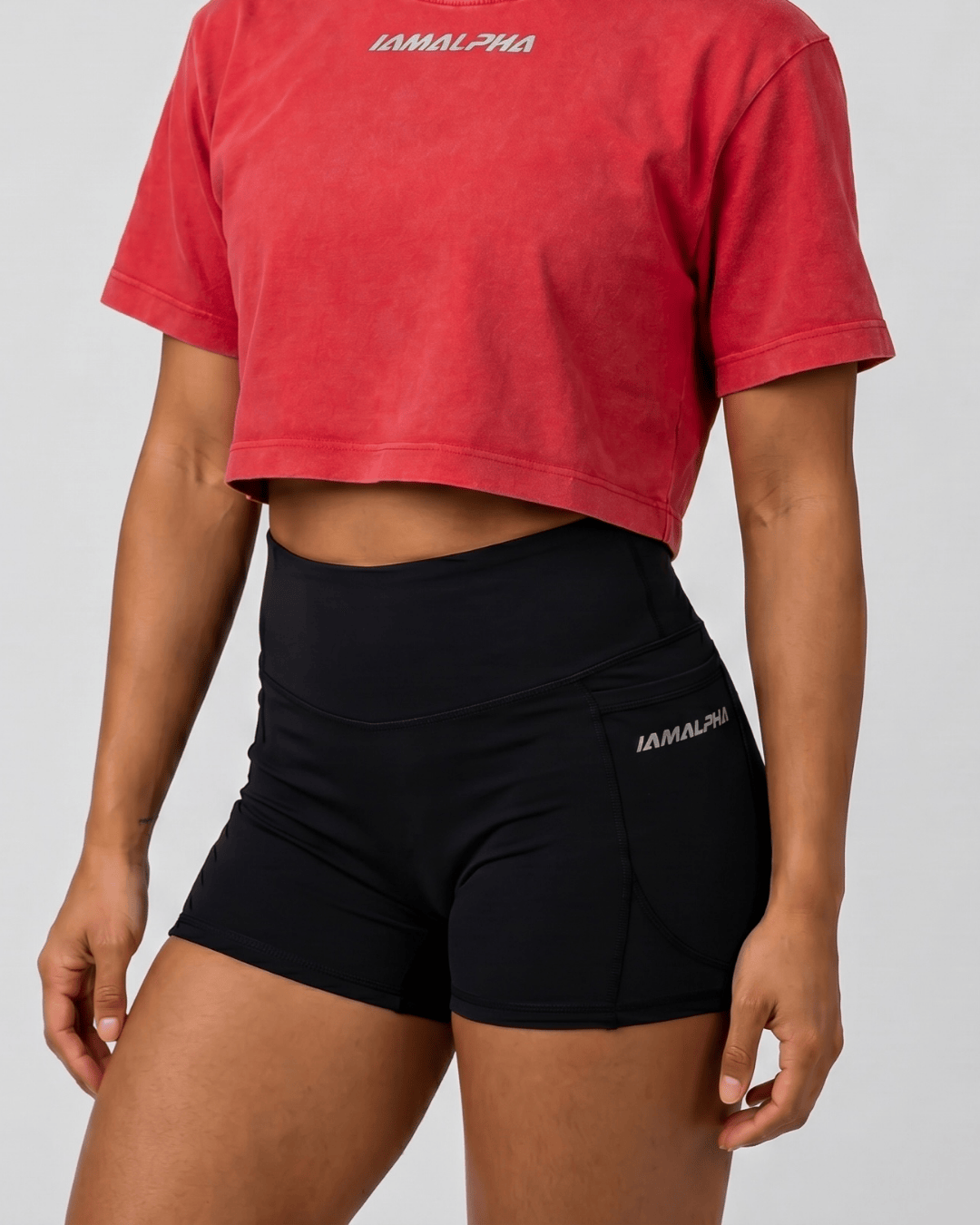 Women’s High-Waisted Squat-Proof Shorts with Pockets-6