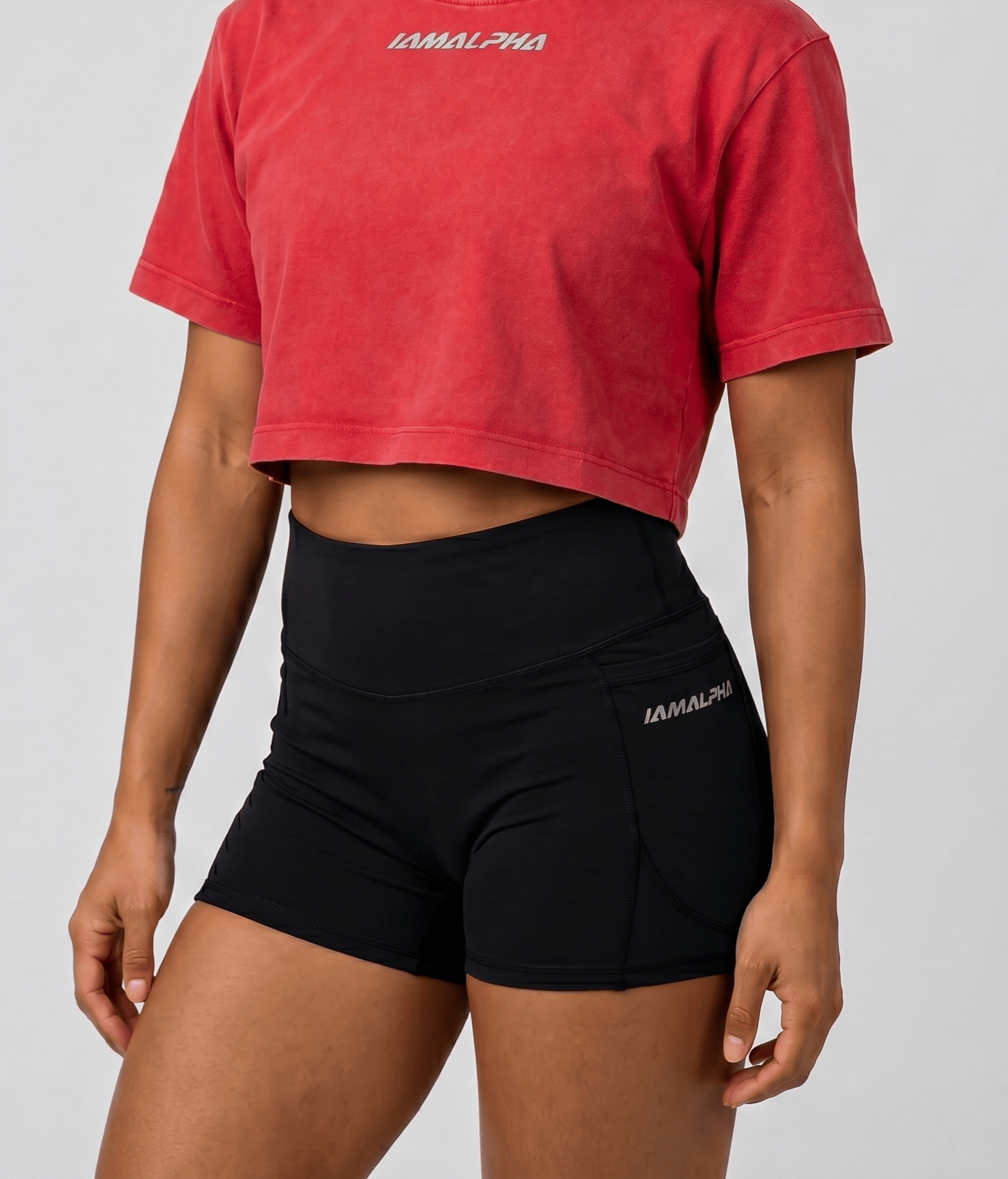 Women’s High-Waisted Squat-Proof Shorts with Pockets-5
