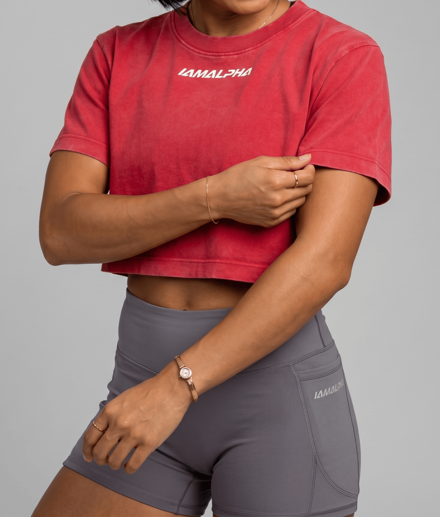 Women’s High-Waisted Squat-Proof Shorts with Pockets-4