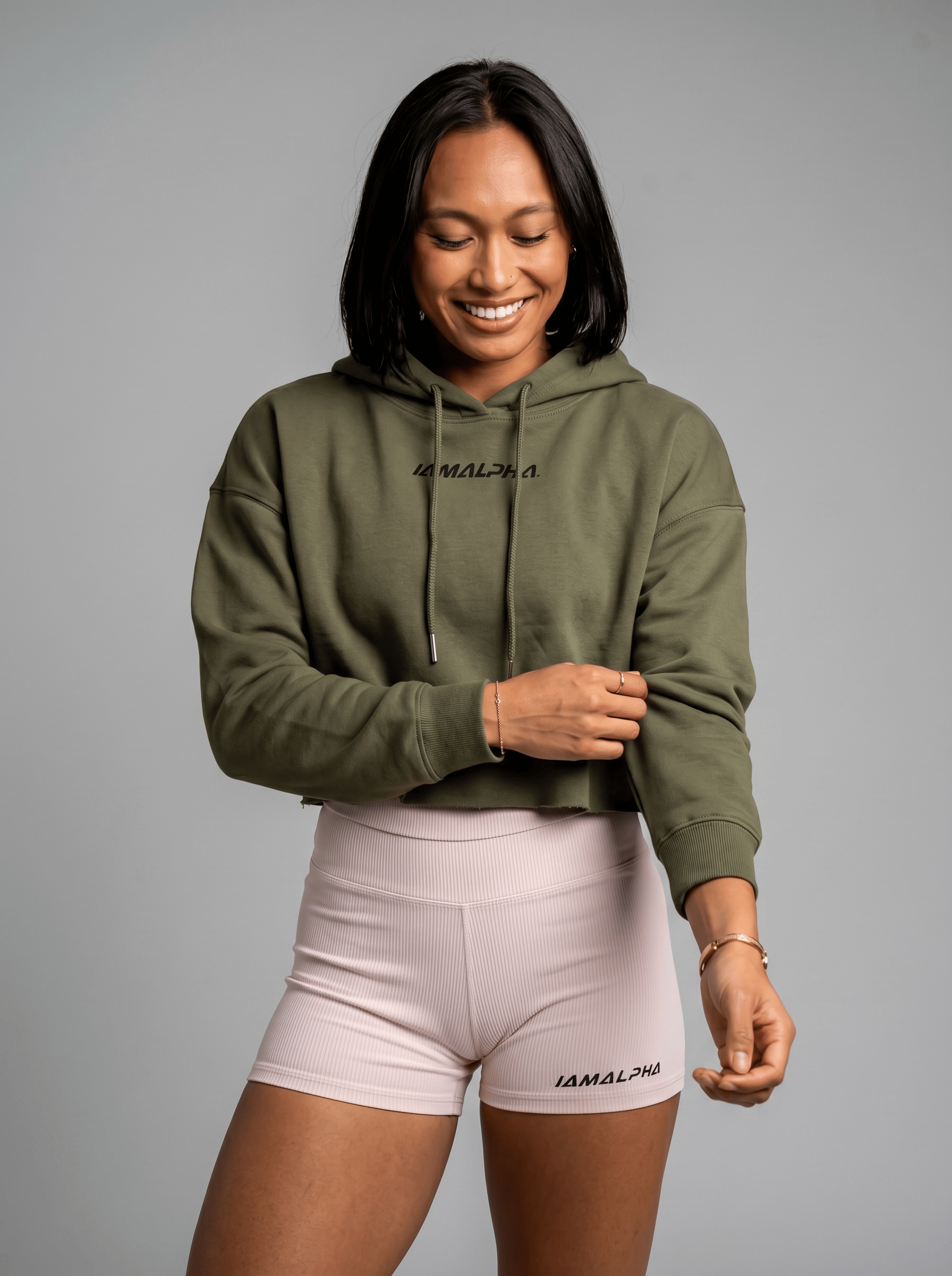 Women’s Relaxed-Fit Crop Hoodie Sweater-3