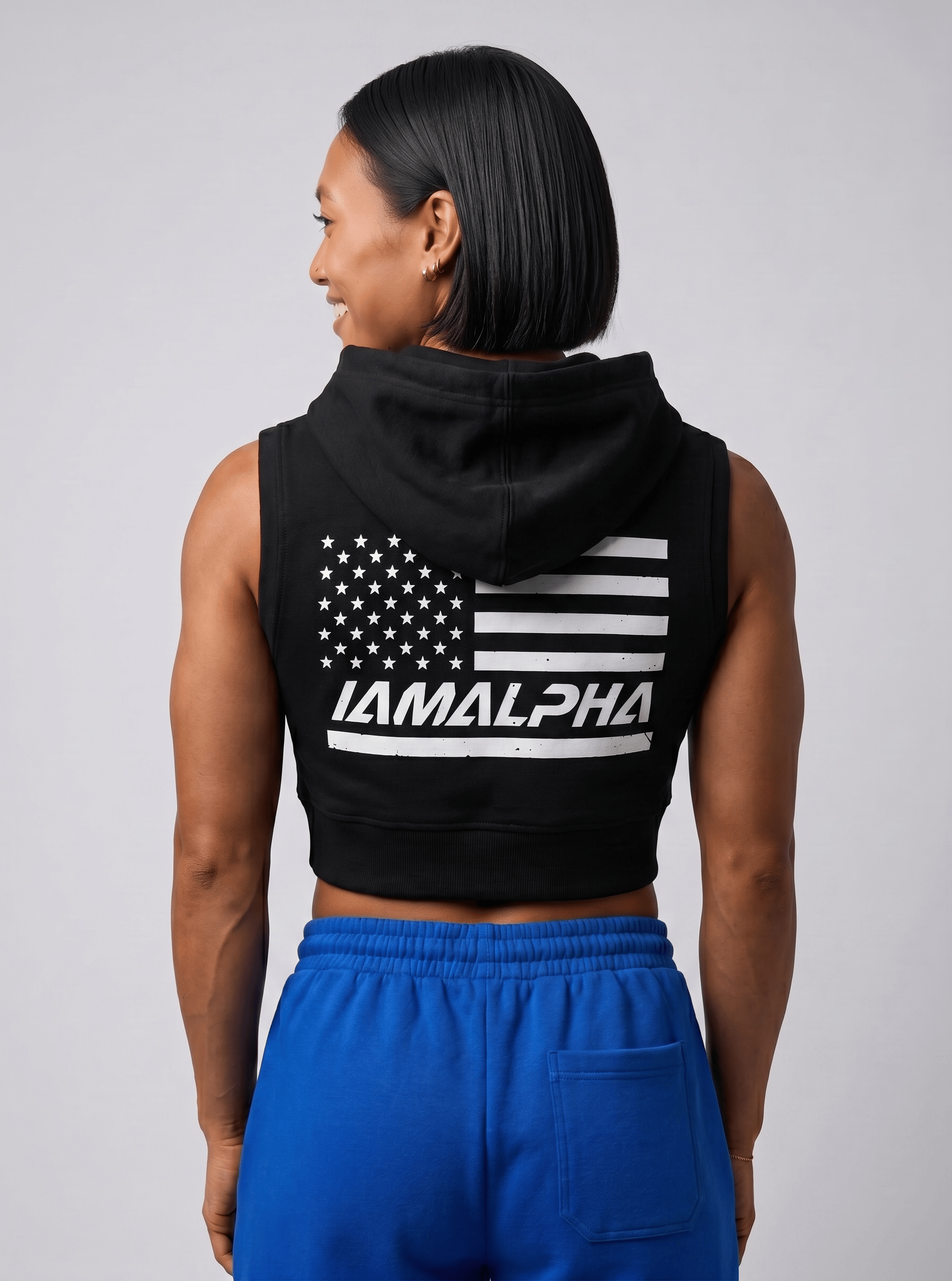 Women’s Relaxed-Fit Sleeveless Crop Hoodie-4