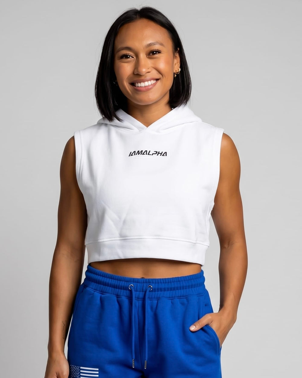 Women’s Relaxed-Fit Sleeveless Crop Hoodie
