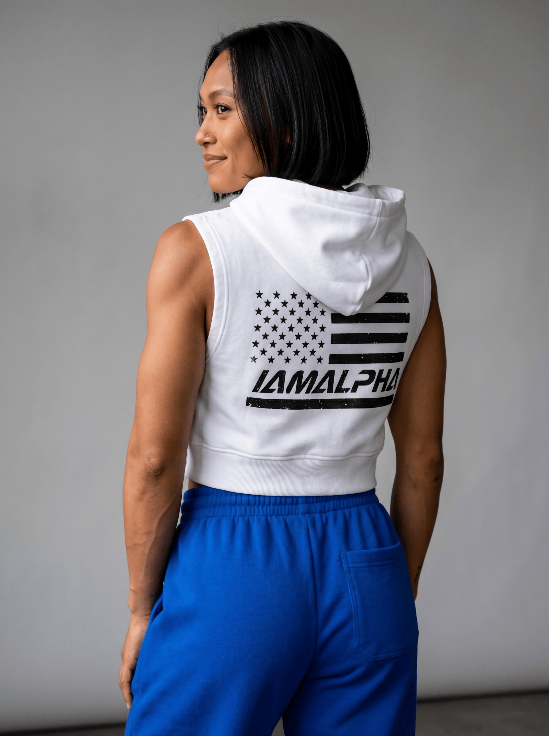Women’s Relaxed-Fit Sleeveless Crop Hoodie